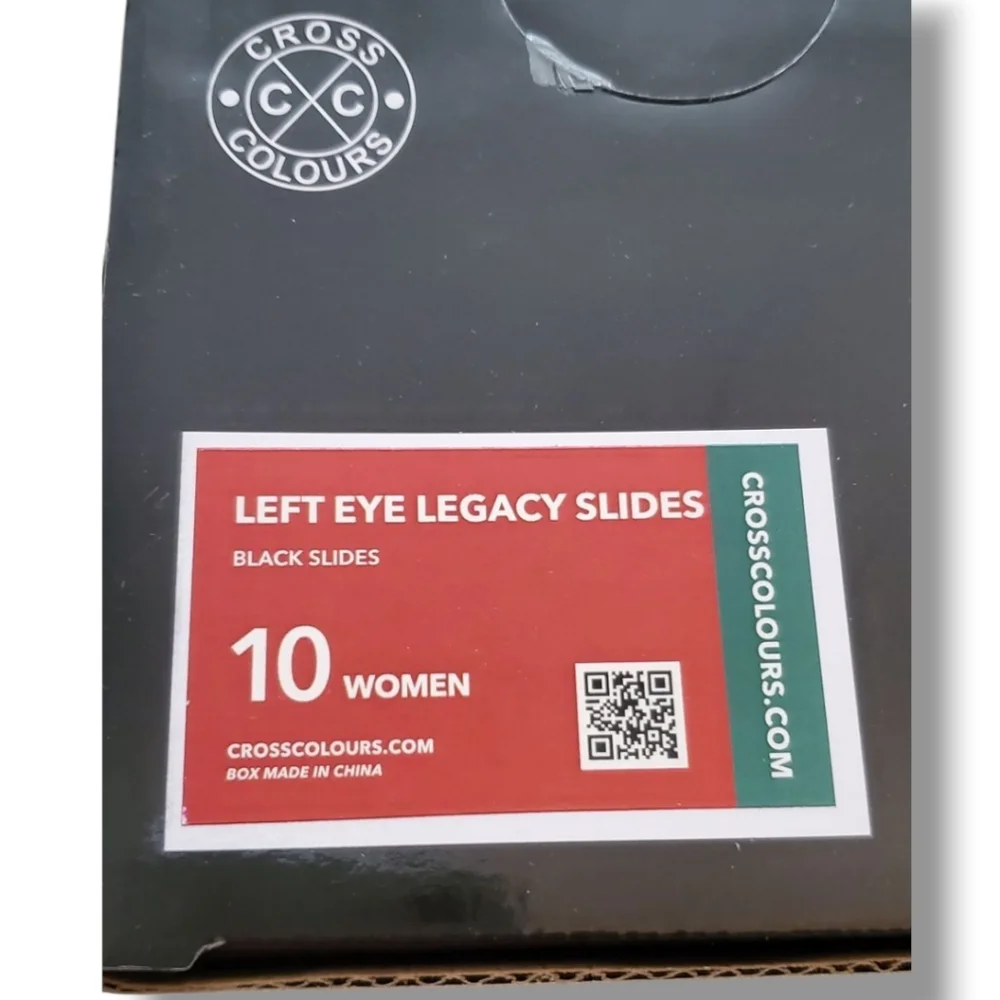 Cross Colours 90s Hip Hop Lisa Left Eye Lopes Legacy Black & White Slides NWT - Picture 9 of 9